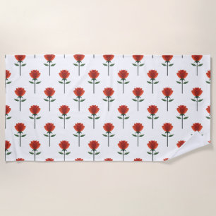 Timeless Red Rose Beach Towel