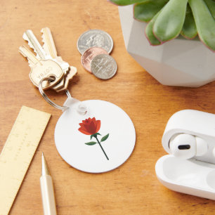 Timeless Red Rose Key Ring