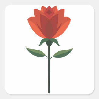 Timeless Red Rose Square Sticker