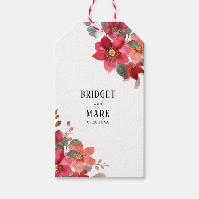 Timeless Red Wedding Gift Tags (Front)