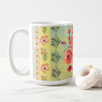 Timeless retro style decorative botanical painting coffee mug