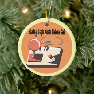 Timeless Retro Vibes  Ceramic Tree Decoration