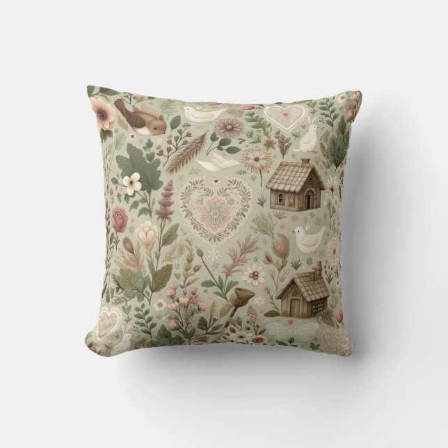 Timeless Romance: A Classic Valentine's Day Patter Cushion (Front)