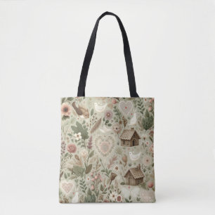 Timeless Romance: A Classic Valentine's Day Patter Tote Bag
