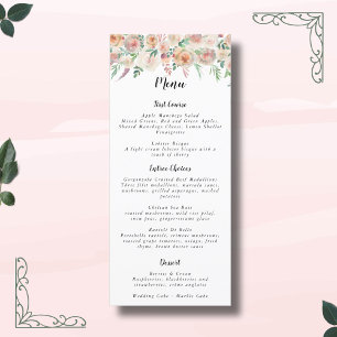 Timeless Romance Floral Wreath Wedding  Menu