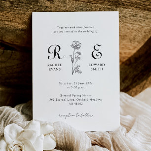 Timeless Romance Monogram Wedding Invitation