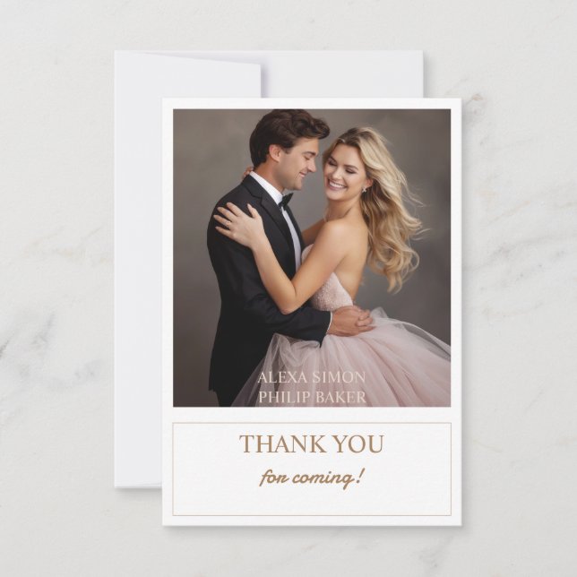 Timeless Romance Photo Wedding Thank You Cards (Front)