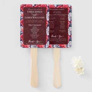 Timeless Rose Charm Seaside Wedding Program Hand Fan