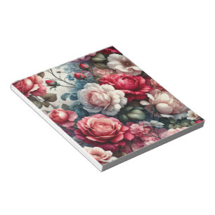 Timeless Rose Floral Charm Notepad