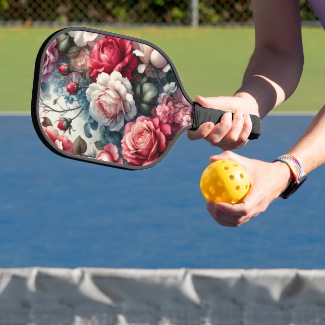 Timeless Rose Floral Charm Pickleball Paddle (Insitu)