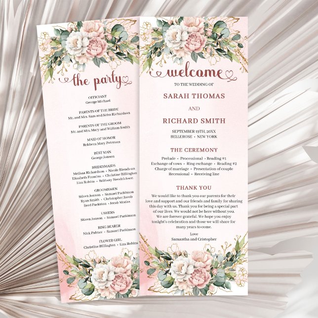 Timeless Rose Gold Flowers and Greenery Program Programme (Timeless Rose Gold Flowers and Greenery Program)