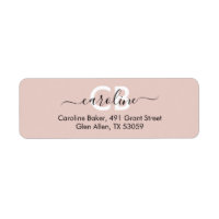 Timeless -- Rosy Beige Monogram Address Label