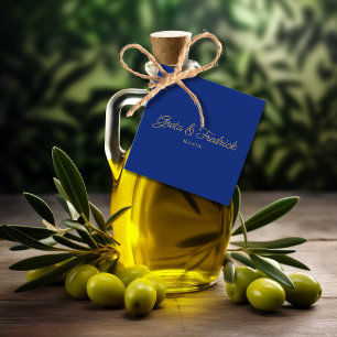 Timeless Royal Blue and Gold Wedding Favour Tags