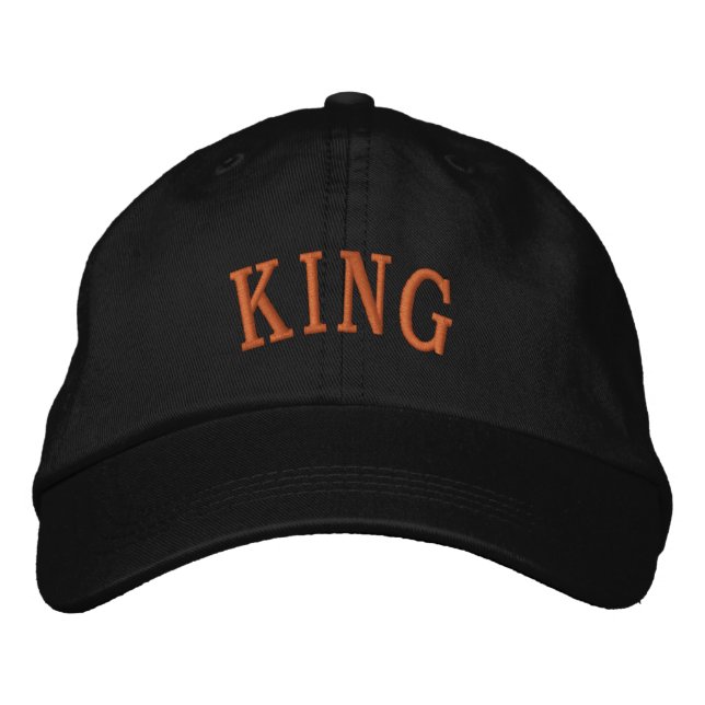 Timeless Royalty Meets Modern Style Custom KING Embroidered Hat (Front)