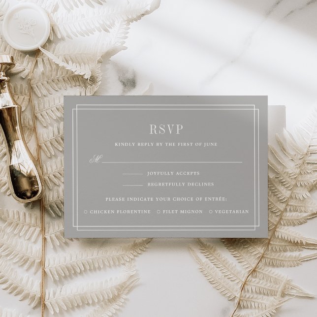 Timeless RSVP Card w/ Meal Choice | Greige (Creator Uploaded)