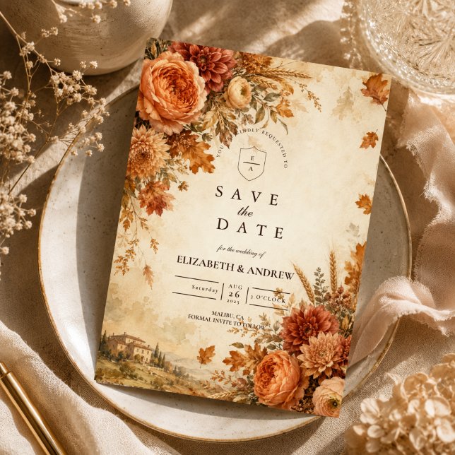 Timeless Rustic Autumn Wedding Save The Date (Creator Uploaded)
