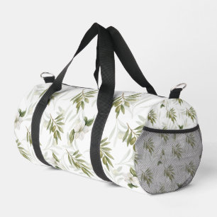 Timeless Sage Olive Watercolor Chic Duffle Bag