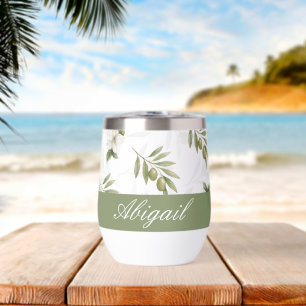 Timeless Sage Olive Watercolor Chic Name