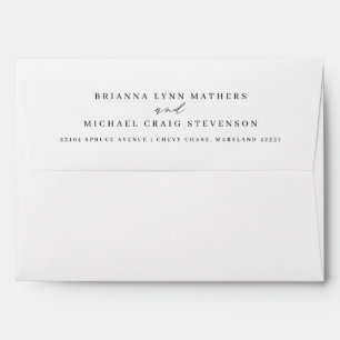 Timeless Script Black and White Wedding Couple Envelope