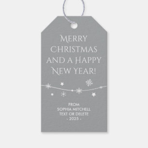 Timeless - Silver Grey - Snowflake Gift Tags