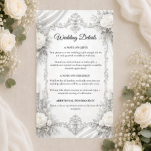 Timeless Silver Ivory Elegance Wedding  Enclosure Card