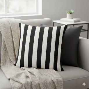 Timeless Stripes Black & White Cushion