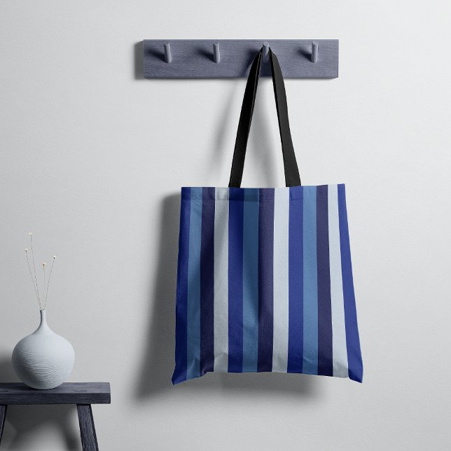 Timeless Stripes Navy Blue Tote Bag (Creator Uploaded)