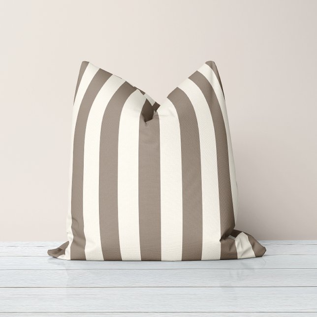 Timeless Stripes Taupe Cream Cushion (Creator Uploaded)