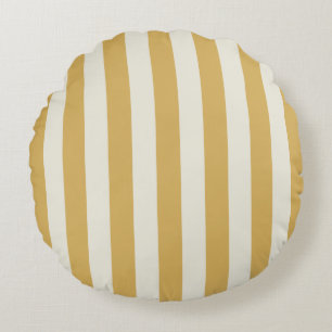 Timeless Stripes Yellow Mustard Round Cushion
