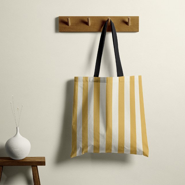 Timeless Stripes Yellow Mustard Tote Bag (Creator Uploaded)
