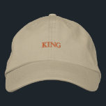 Timeless Style Hat Khaki King Adjustable Men's Cap<br><div class="desc">Classic & Regal: This khaki cotton cap features "King" embroidered in classic font,  offering a blend of timeless style and everyday comfort. The adjustable design makes it suitable for all-day wear.</div>