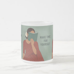 Timeless Tamil Elegance Frosted Glass Coffee Mug