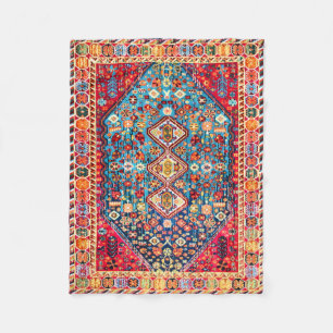 Timeless Tapestry: Colourful Moroccan Heritage Fleece Blanket