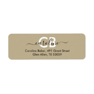 Timeless -- Taupe Beige Address Label