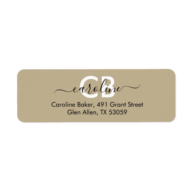 Timeless -- Taupe Beige Address Label (Front)