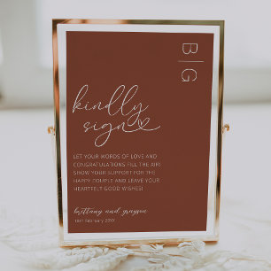 Timeless Terracotta Wedding Guestbook Sign