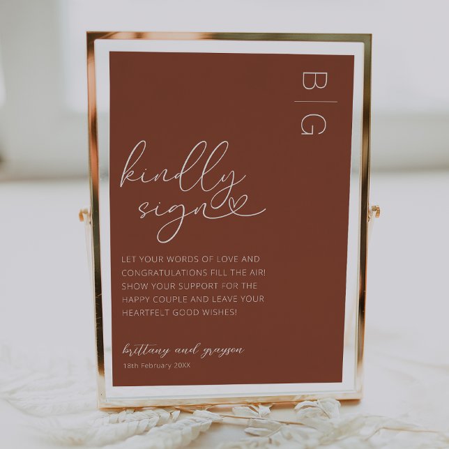 Timeless Terracotta Wedding Guestbook Sign (Creator Uploaded)