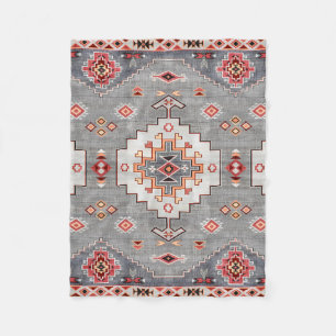 Timeless Threads: Heritage Boho Moroccan Geometry Fleece Blanket