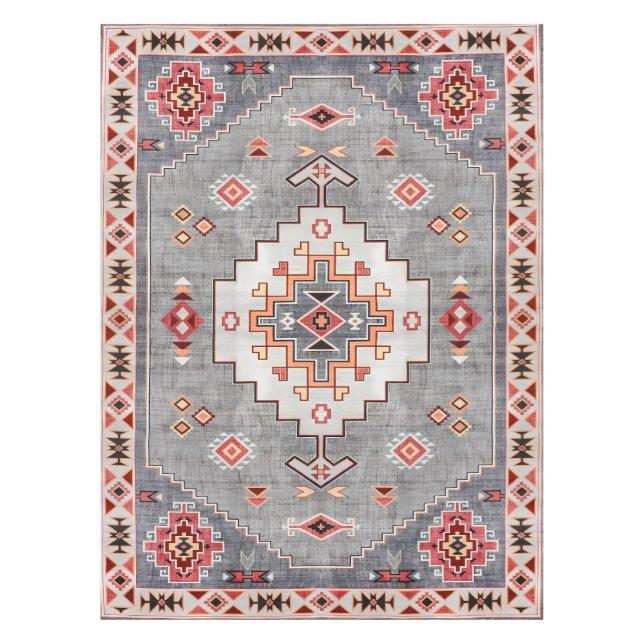 Timeless Threads: Heritage Boho Moroccan Geometry Tablecloth (Front)
