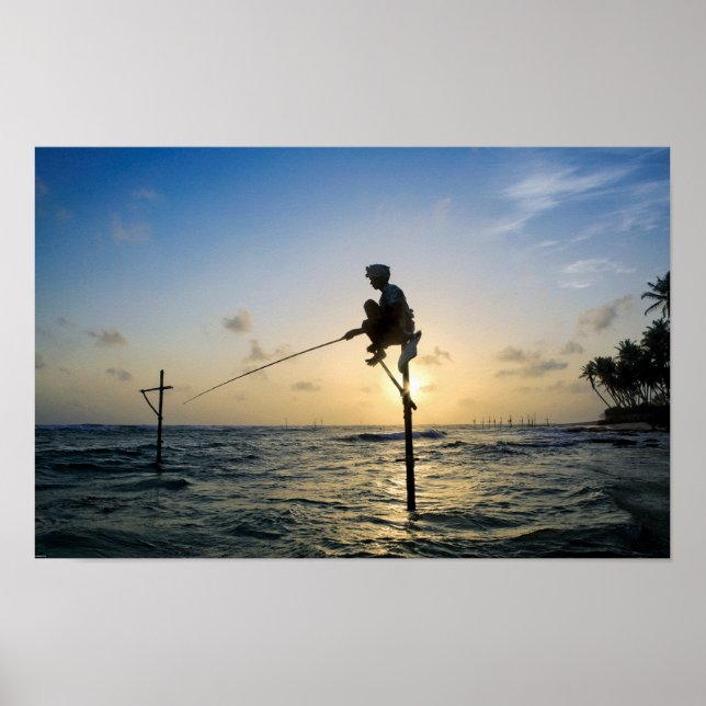 Timeless Tradition: Sri Lanka Stilt Fisherman  Poster (Front)