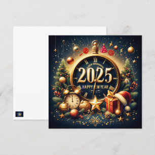 Timeless Treasures: Welcoming 2025 in Golden Splen Holiday Card