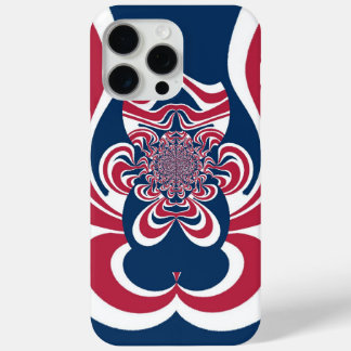 Timeless Trend: Blue, Red & White Kaleidoscope iPhone 15 Pro Max Case