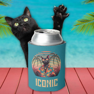 Timeless Tropical Cat Attitude Can Cooler
