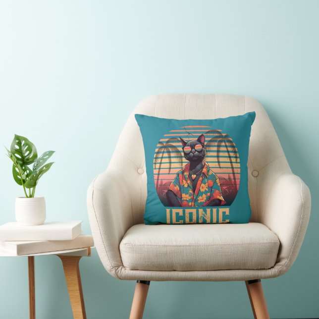 Timeless Tropical Cat Attitude Cushion (Chair)