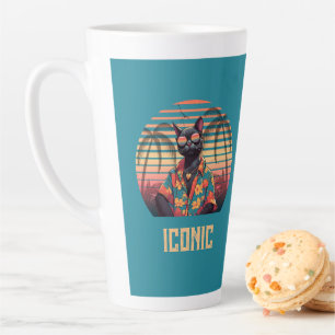 Timeless Tropical Cat Attitude Latte Mug