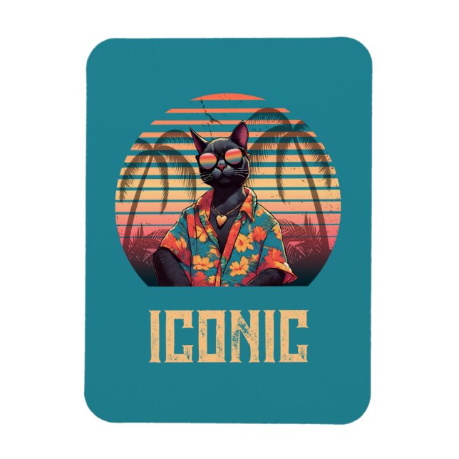 Timeless Tropical Cat Attitude Magnet (Vertical)
