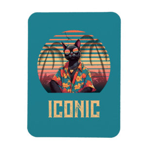 Timeless Tropical Cat Attitude Postcard Magnet