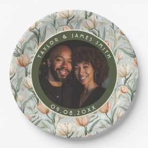 Timeless Tulip Fantasy Countryside Wedding Paper Plate