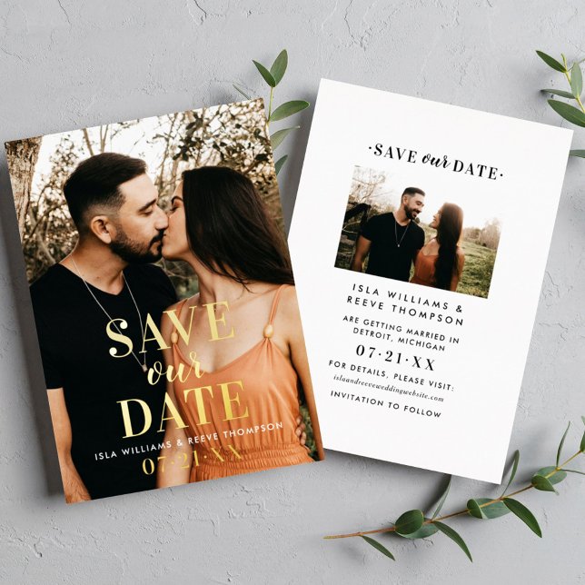 Timeless Type Gold Foil Two Photo Wedding (Creator Uploaded)