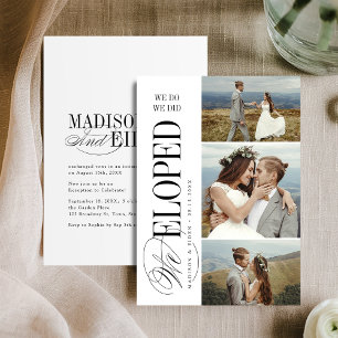 Timeless Typography 3 photo We Eloped Reception Invitation